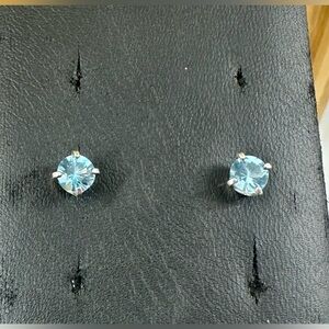 JAMES AVERY Sterling Silver Blue Topaz Birthstone Stud Post Earrings 5mm